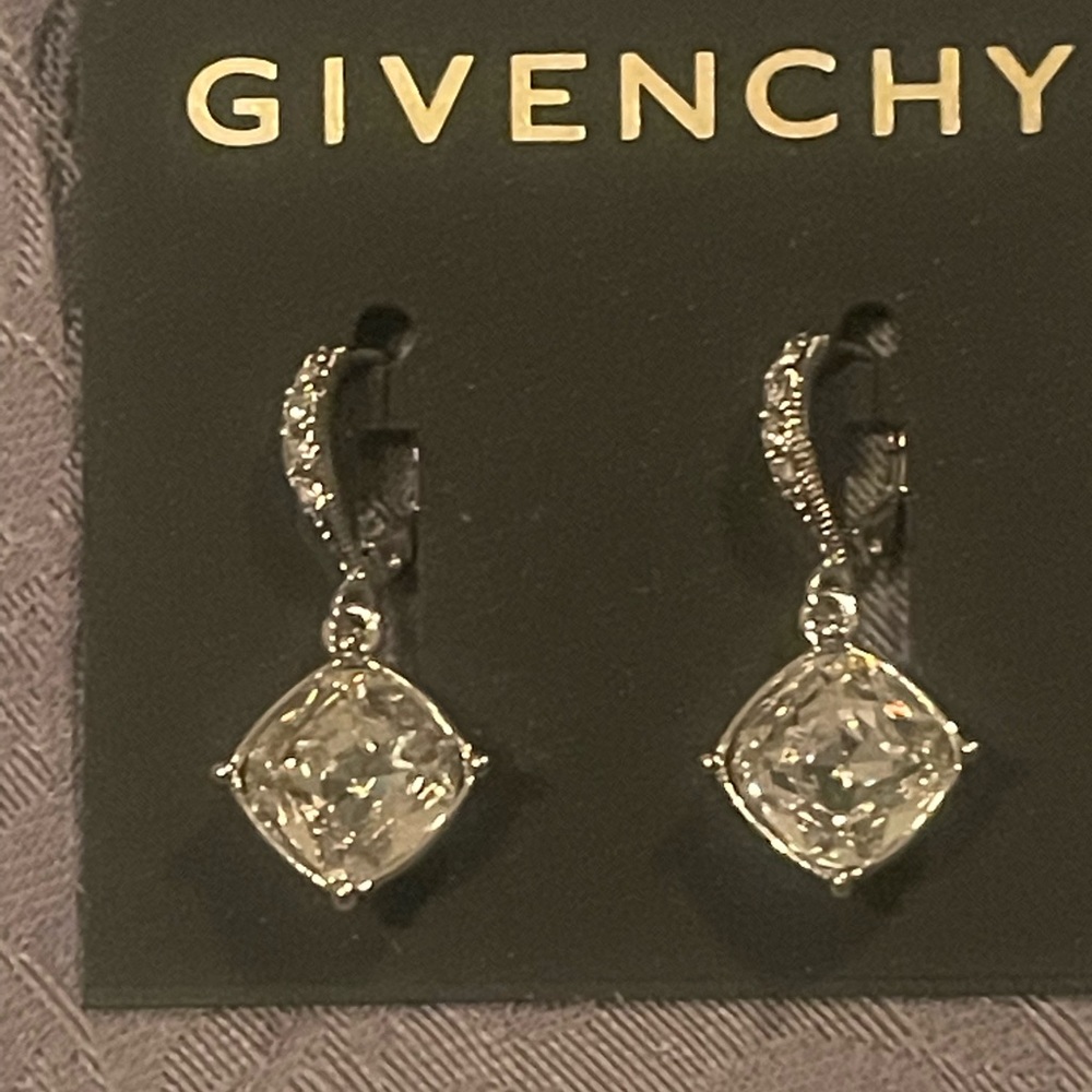Givenchy Crystal Pave Detail Drop Earrings New on card